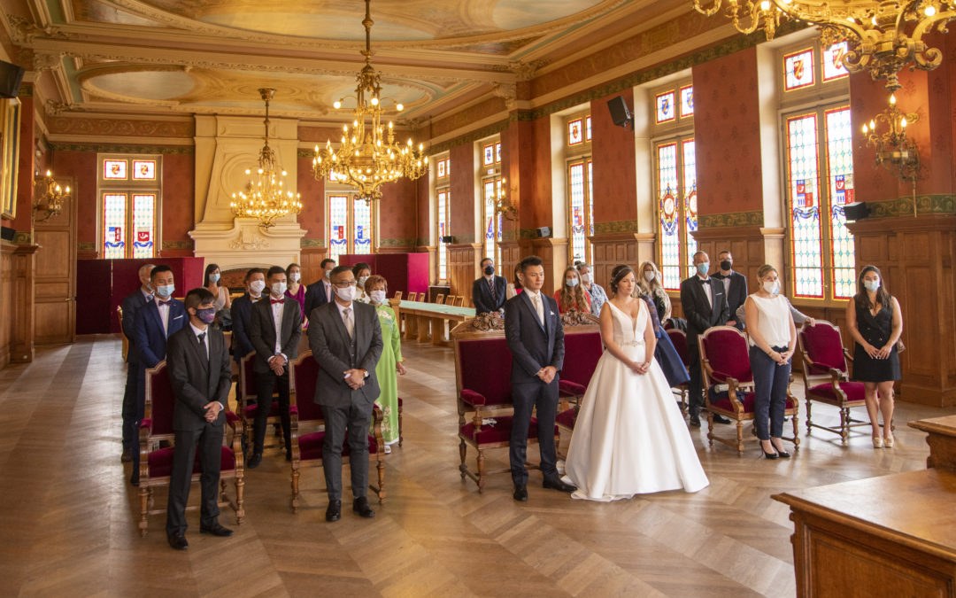 Photographe de mariage dans le Val de Marne – Union des mariés à la mairie de Lognes